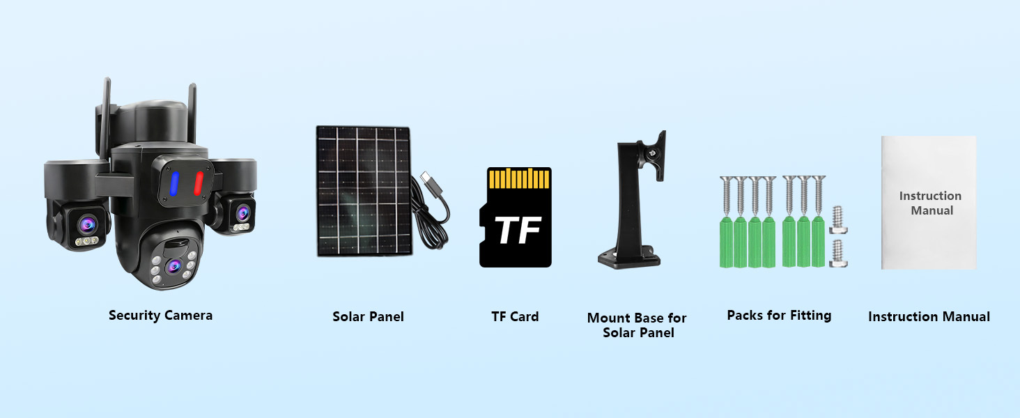 Solar Powered Wireless Outdoor Security Camera, 14 PCS LED Fill Lights, PIR Human Motion Detection, WiFi Connection, IP66 Weatherproof Two-Way Audio
