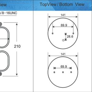 Air Lift 58616 Pneumatic Convoluted Air Spring 1/2-14NPT Port Heavy Duty Front