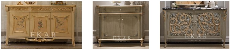 Dining Room Furniture Silver Finish Solid Wooden Cabinet FVC-188