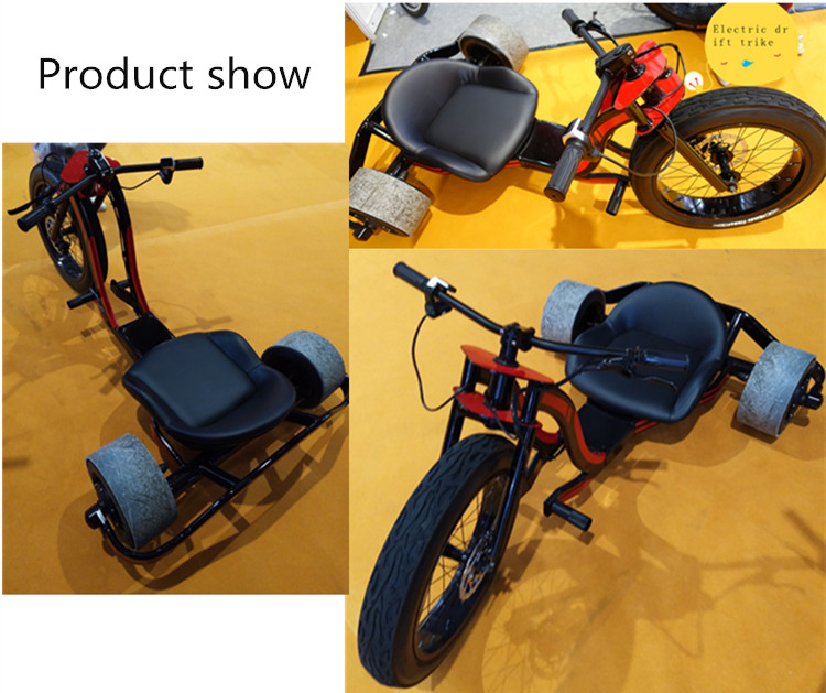 35km/h 1000w Rear Double Motor Electric Drift Trike with 48v 15.4ah LG Lithium Battery