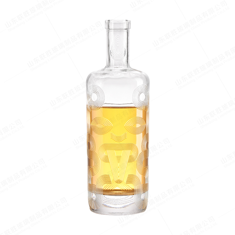 Healthy Lead Free Glass Bottle For Whiskey Vodka Brandy Gin Rum Screen Printing