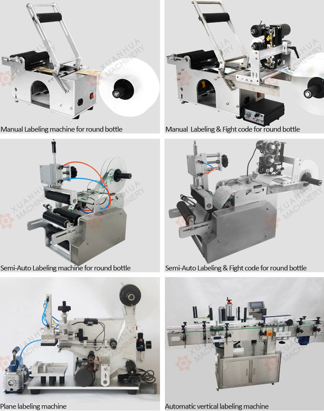 MRL-50 Small 60ml e Liquid Vertical Round Glass Pet Water Wine Bottle Labeling Machine