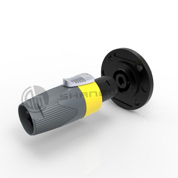 4P Circular Connector Metal Male Socket with Square Terminal and Audio Video Female Speaker Jack 4 Pin Loudspeaker Connector