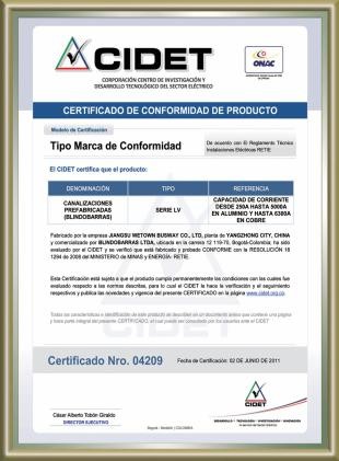 Wetown Electric Group Co.,Ltd. Certifications