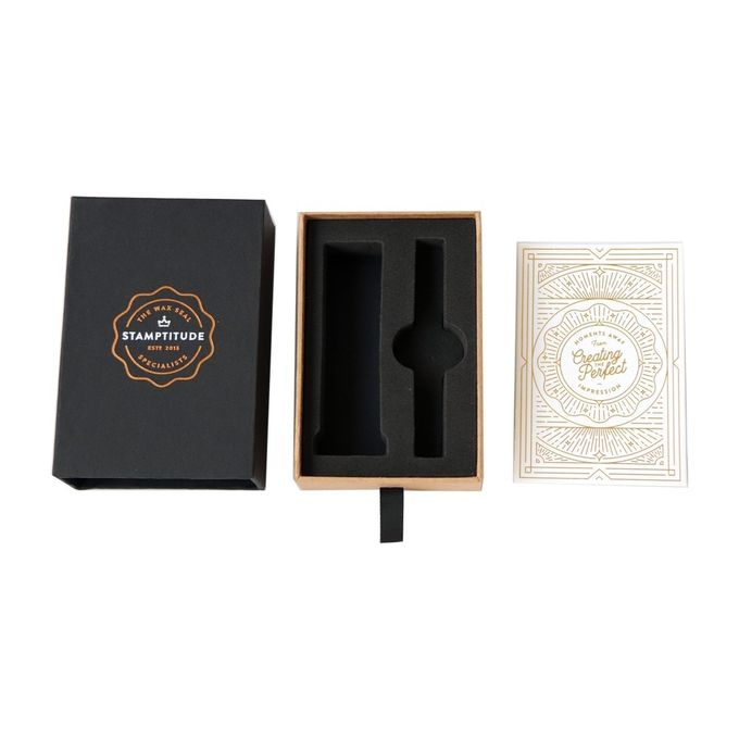 Handmade Drawer Style Rigid Paper Gift Box With EVA Insert For Wax Seal Stamp
