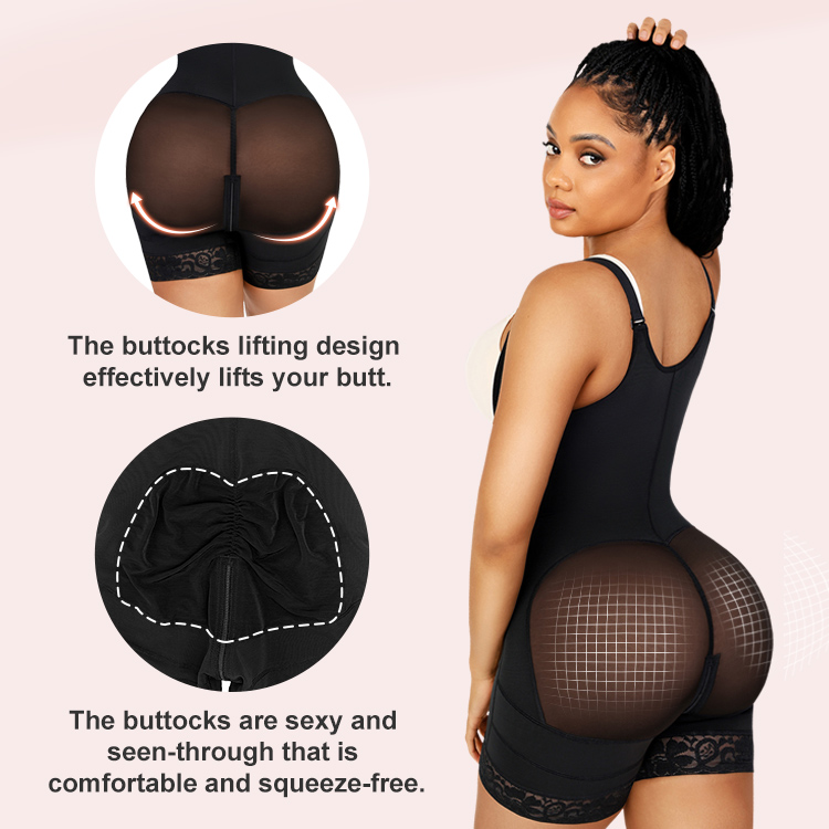 Breathable Latex Open Bust Tummy Control Butt Lifter Shorts Shapewear For Women 0.4kg