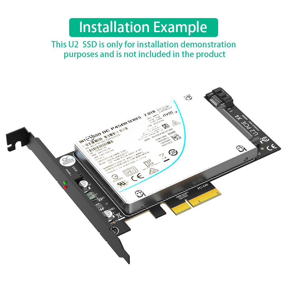 PCI-E 4X to U.2 SFF-8639 Adapter Card 140x120mm for U.2 SSD