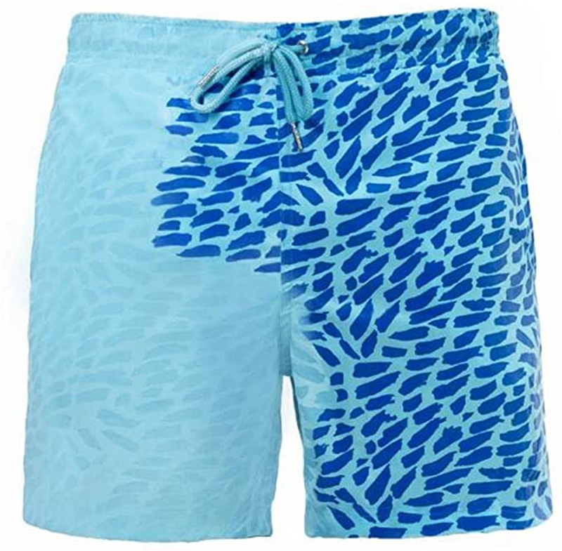 Picture Shows Men's Color Changing Quick Dry Beach Shorts for Surfing and Swimming