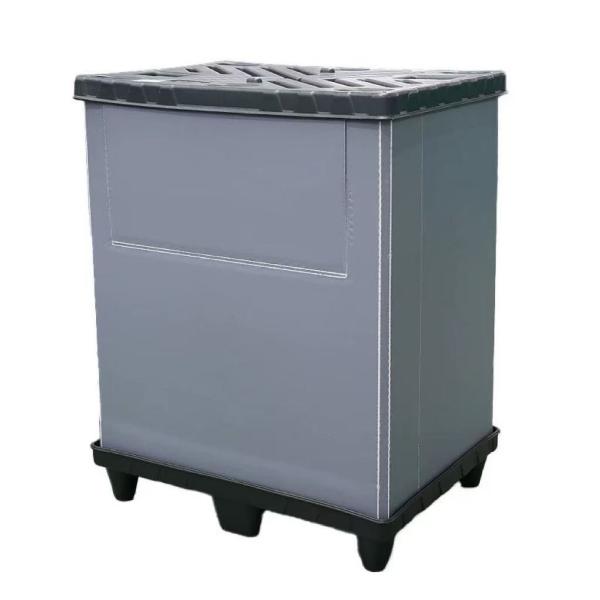 Glossy Plastic Pallet Box 1200x1000x290mm Plastic Moving Crates Durable