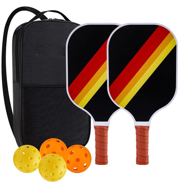 Complete Pickleball Set For Adults With 2 Fiberglass Paddles 4 Outdoor Balls And Carry Case
