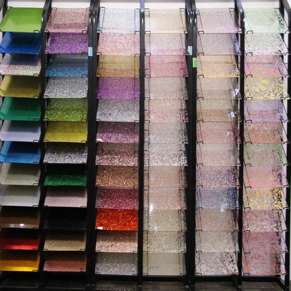 Sparkle Patterned Black Glitter Acrylic Sheet 3mm 1/8 12'' X 19''