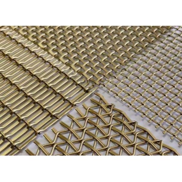 Brass strip mesh panel installation example