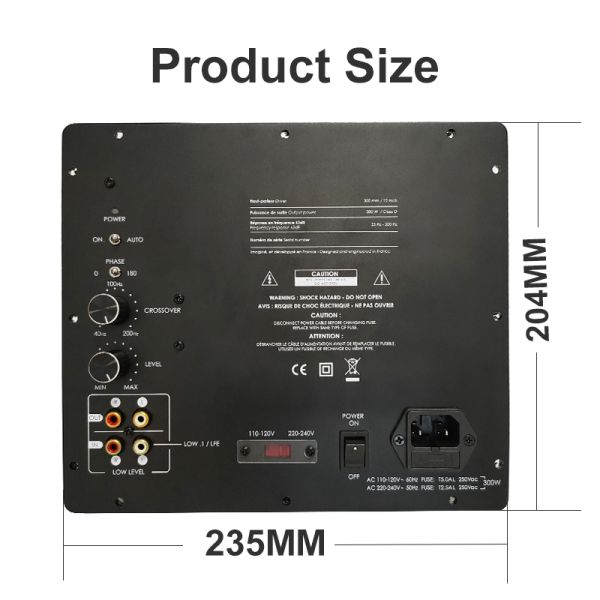 250W CLASS D Subwoofer Plate Amplifier with Built-in Phase Switchable and Standby Mode for Professional Audio Systems