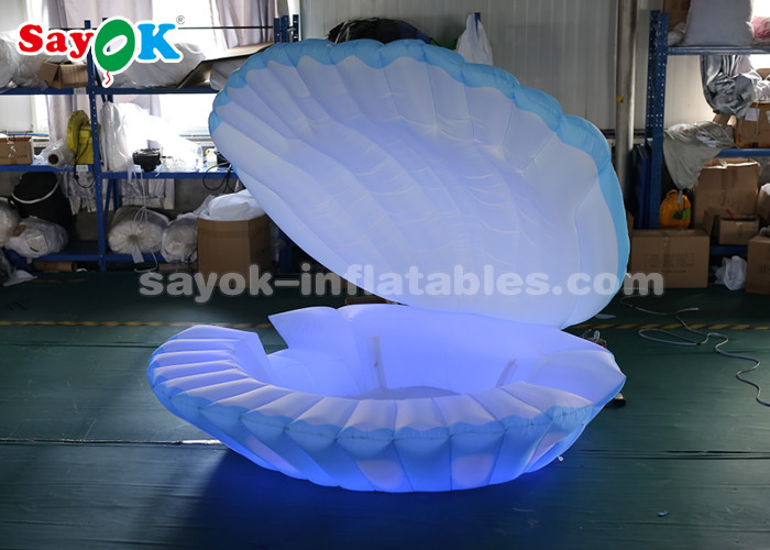 Giant 4mH Colorful Lighting Inflatable Led Shell For Wedding Decoration