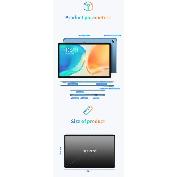 7000mAh 3C Electronics Battery Tablet Computer 10.1 Inch 4 Speaker Sound System