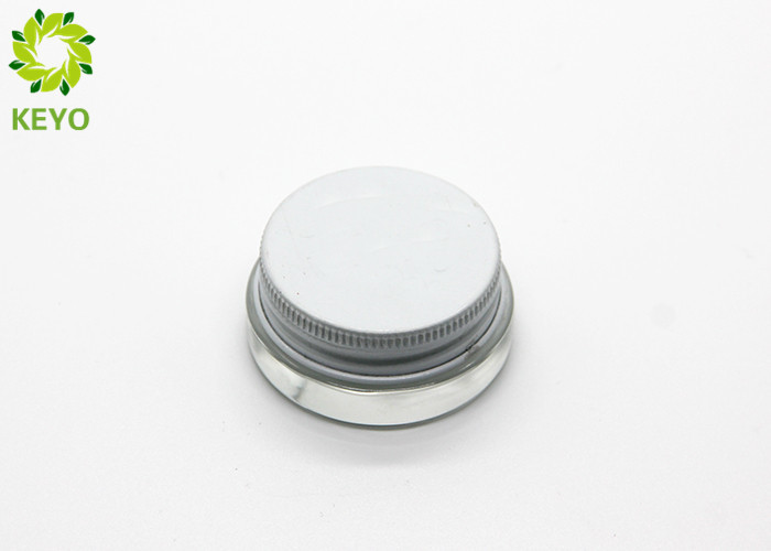 Mini Clear Glass Cosmetic Cream Jar 5g With White Aluminium Cap For Eye Cream