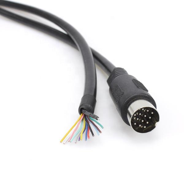Custom 1M 2M Shield 13 PIN Din Connector to Open Wire Pigtail Cable