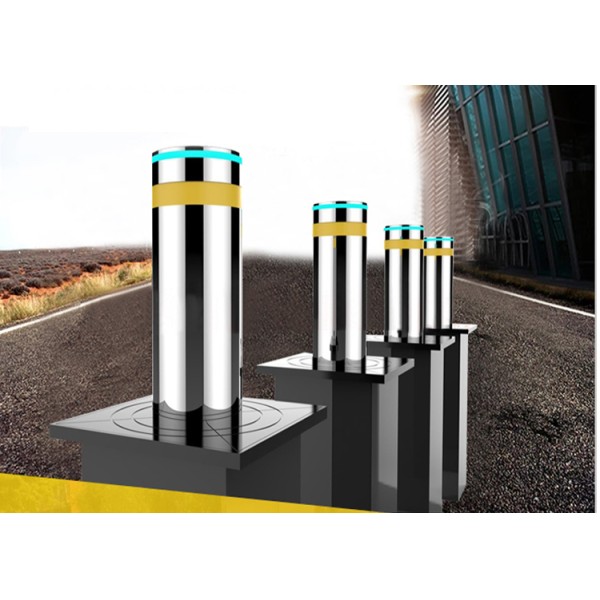 Hydraulic automatic rising bollard system installation
