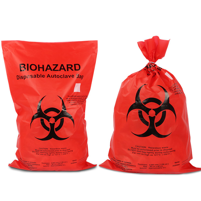 Drawstring HDPE Autoclavable Biohazard Garbage Bags For Hospital