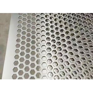China Length 2m 7mm Hexagonal Hole Perforated Metal Mesh White on sale