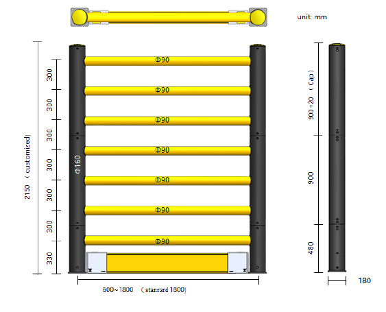 ME+  Safety Barrier Warehouse flexible anti-collision system   FS-2023A