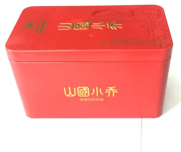 DADI Custom Design Rectangular Tea Tin Box with Embossing Effect Rt5 in Tin Material