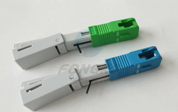 Single Mode Fiber Optic Mechanical Connector , SC APC Fiber Optic Fast Connector