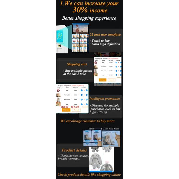 Lucky Box Gift Smart Self Service Vending Machines With 22 Inch Touch Screen