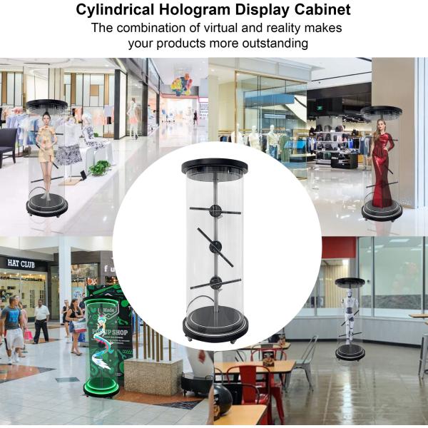 Mini 3D Holographic Projector Fan Splicing Cylindrical Hologram Fan Human Transparent Cabinet Solution Display Equipment