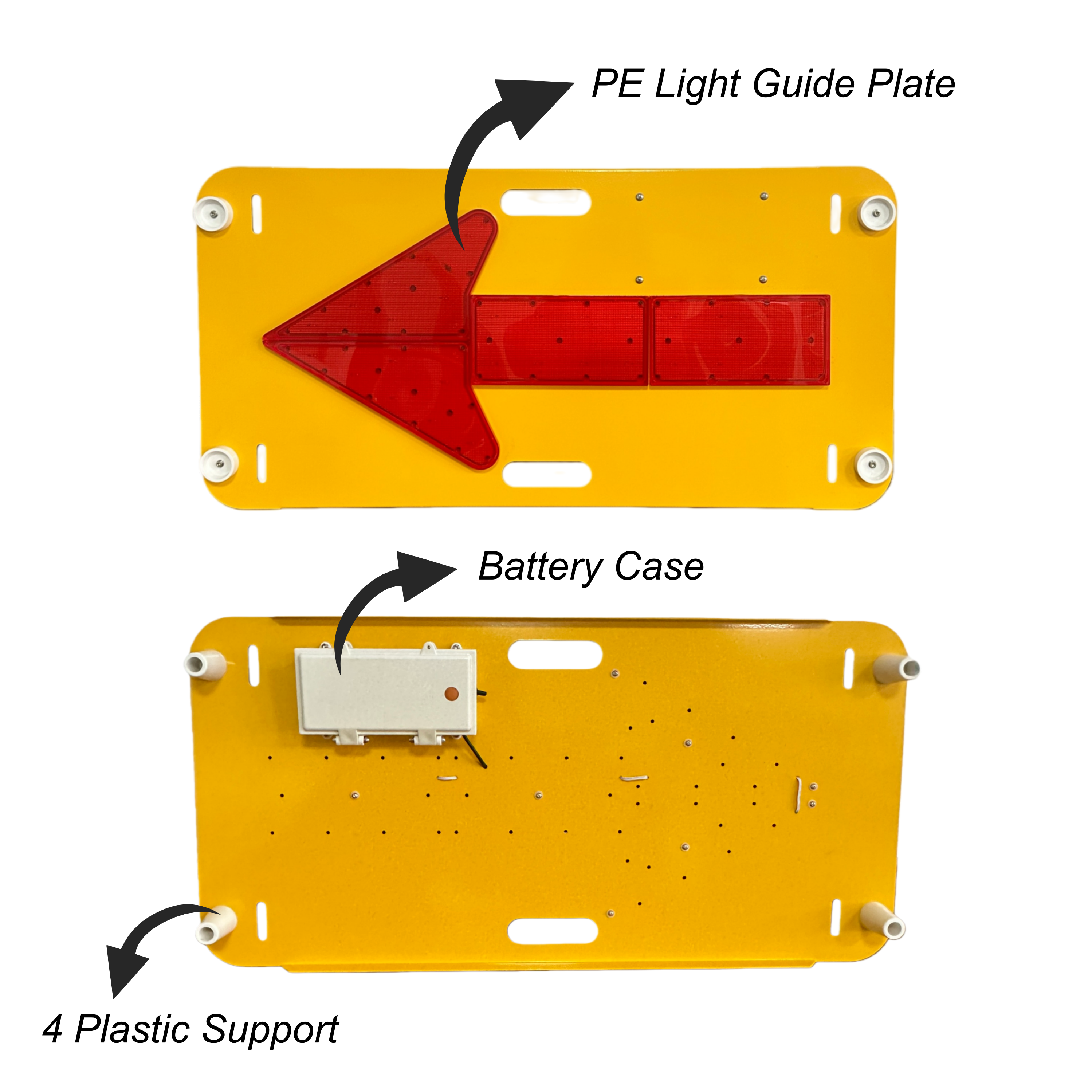 Technical specifications diagram for LED Arrow Board