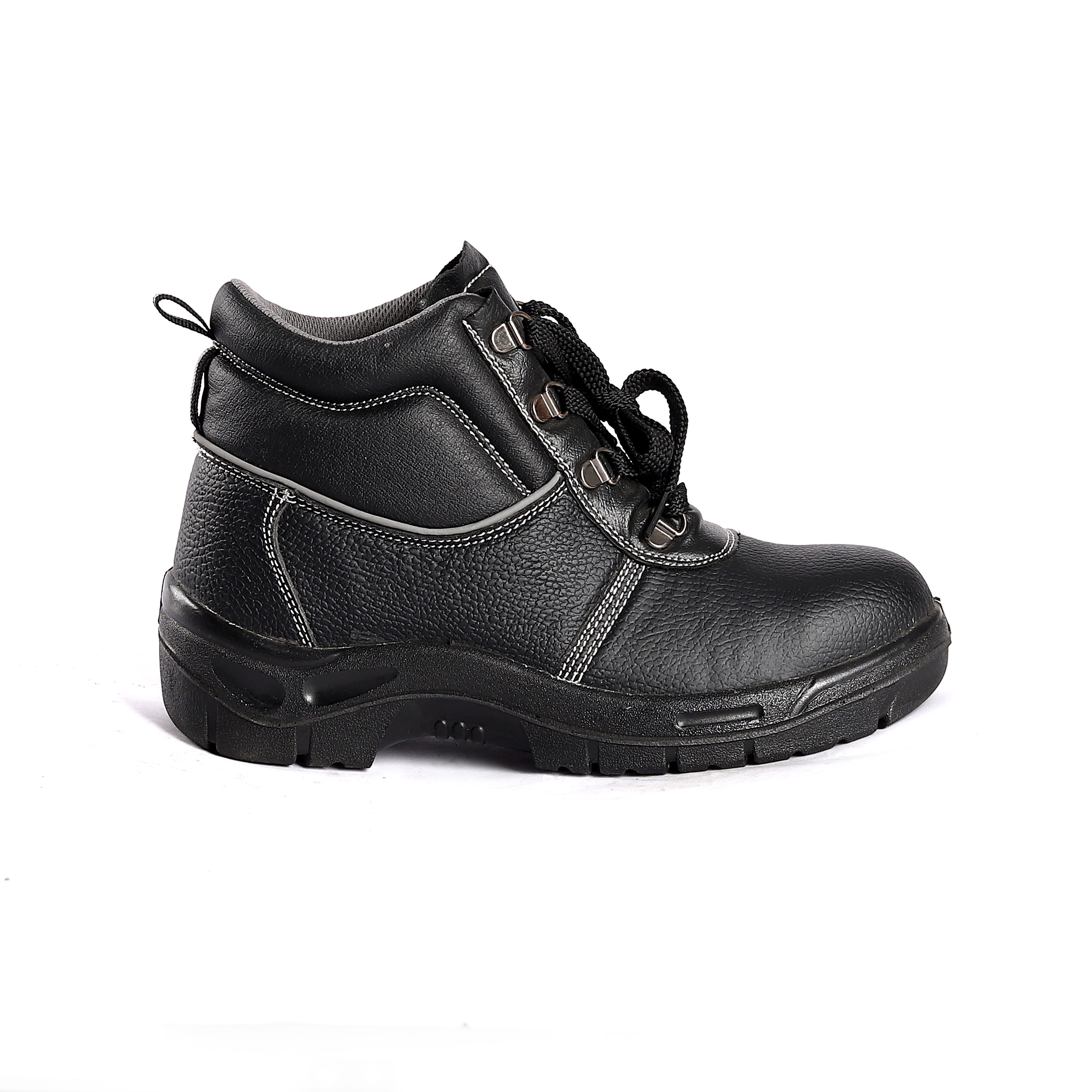 Brand SJ Comfortable Work Shoes with PU Sole and Embossed Cow Leather Upper OEM Safety Boots