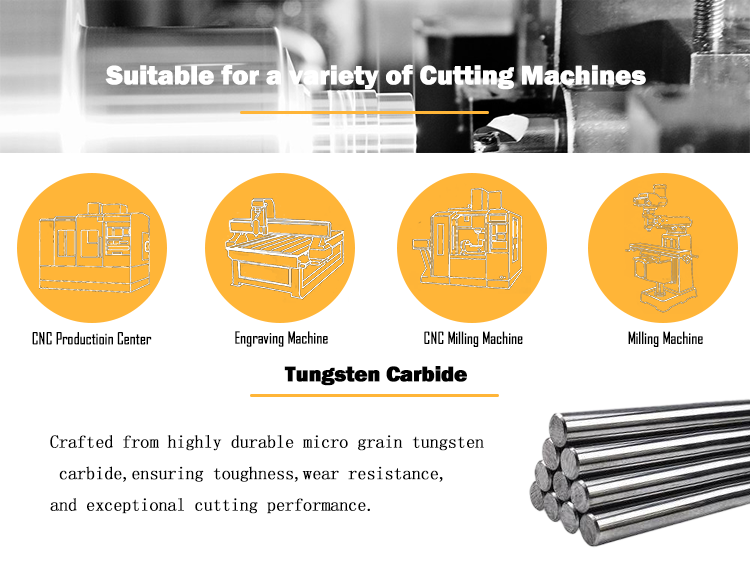 2-4 Flute Tungsten Carbide End Mill with 55-Degree Flat Bottom and 35° Helix Angle for CNC Machining