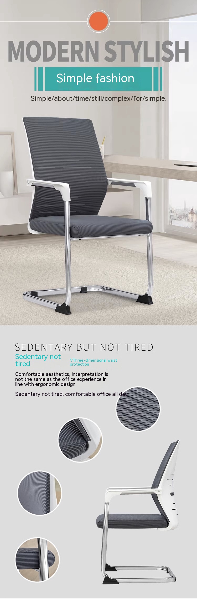Bow Conference Chair Black More colors optional Stylistic Simplicity