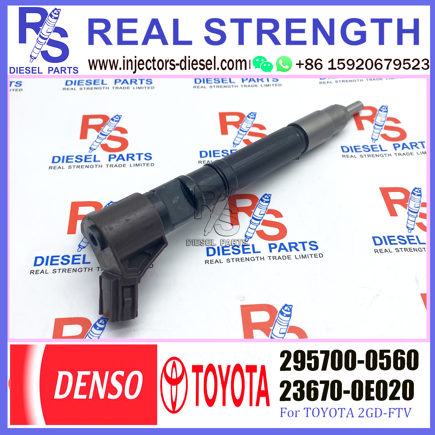 Common Rail Fuel Injector 295700-0560 23670-0E020 For Toyota Hilux 2GD-FTV