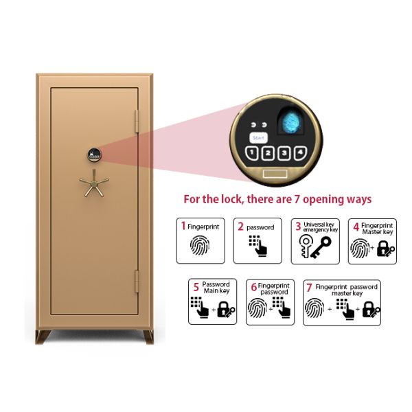 8 Luxury Watch Winder Fingerprint Locking Jewelry Safe Box Solid Steel