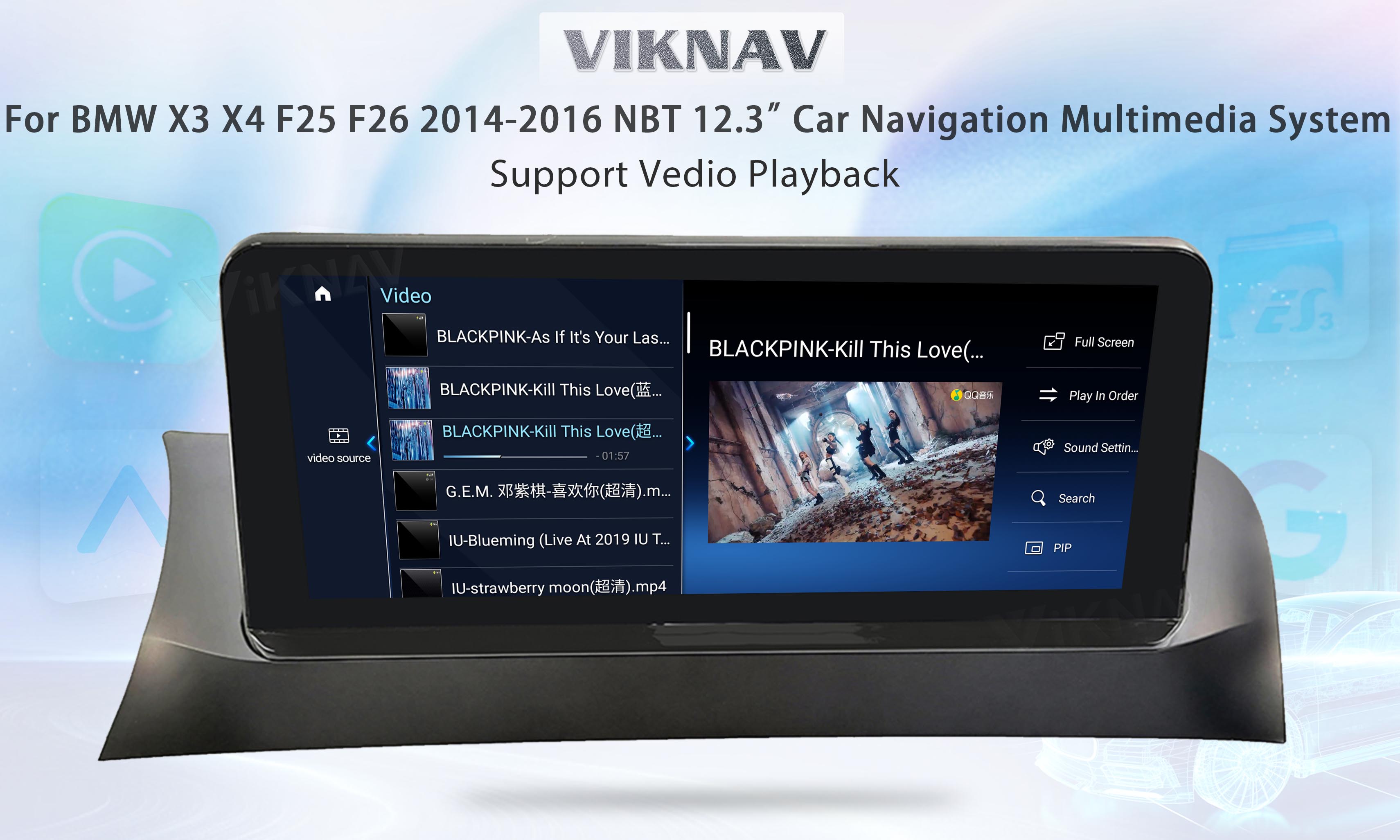 Viknav 12.3 inch Car Radio For BMW X3 X4 F25 F26 2014 15 16 NBT System Wireless Multimedia Player GPS Navigation Android