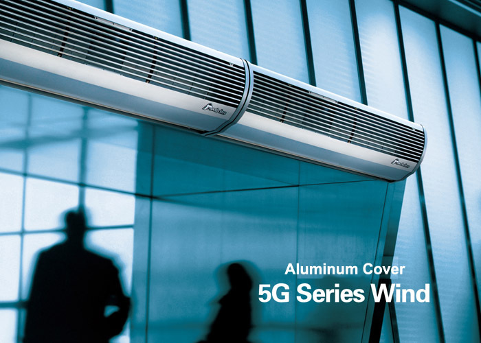 5G Silver Wind Air Curtain 2000m³/h 230V AC/DC Motor