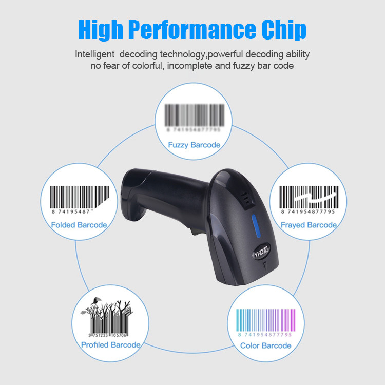 Handheld 1D Wireless CCD Barcode Scanner For Retail Supermaerket YHD-1100CW