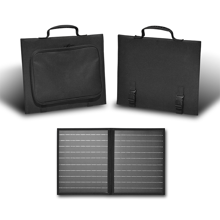Waterproof IP65 Mono Solar Cell 30W USB 2.0 Output Camping Charger Small Foldable Black