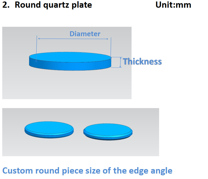 Custom High Purity Fused Silica High Resistant Quartz Glass Disc