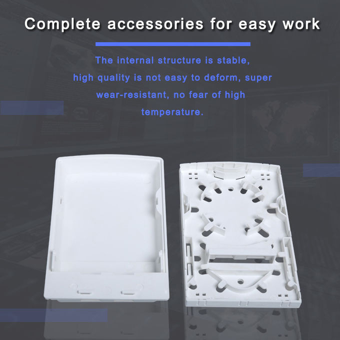 2 Core Mini FTTH Distribution Terminal Box Flame Retardant SC APC Adapters Include