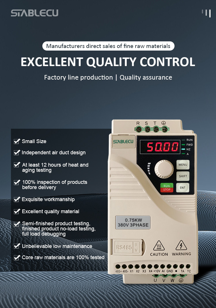 PP ABS 0.75KW Micro Drive VFD , 0-300HZ AC Frequency Inverter