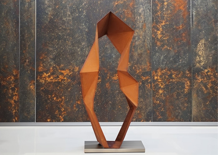 Rusty Weathering Metal Art Abstract Sculpture Modern Corten Steel Welding Technique