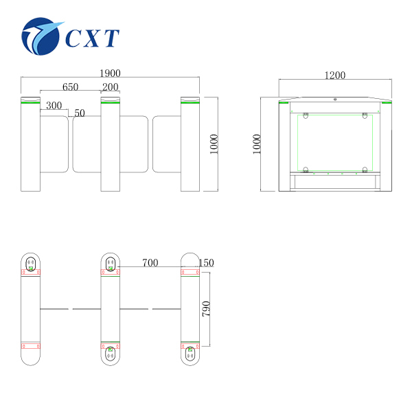 Community supermarket anti-collision swing gate intelligent full-automatic brushless motor swing gate 135