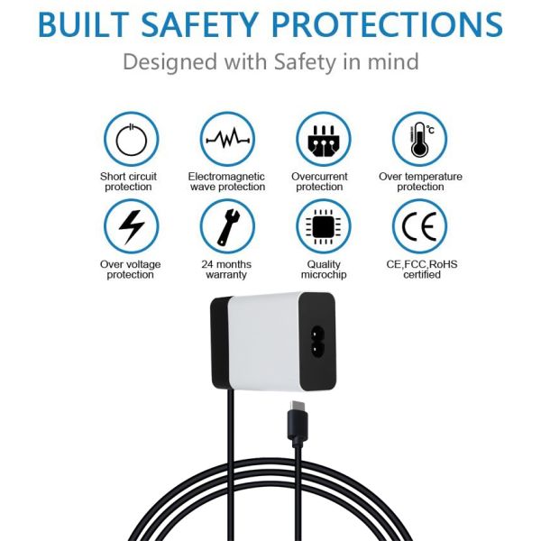 60W USB-C PD Power Adapter with Fixed Cable