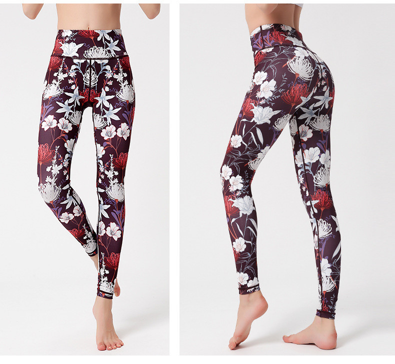 Quick Dry Sports Colorful Custom Printed Leggings Personalised Gym Leggings