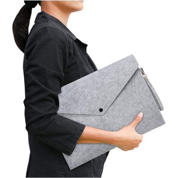 File Folders- Felt Folder Expanding File Folder Paper Envelope A4 Folders With Lanyard Felt file bag simple office data file bag storage bag storage