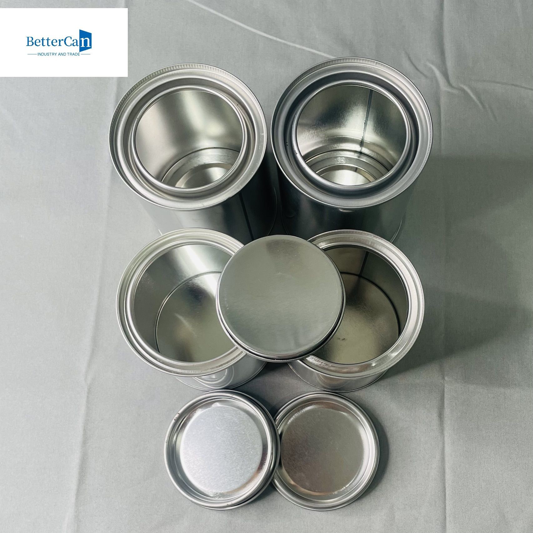 Air Tight 1 Liter Paint Tin Cans With Plastic Cap small CMYK Printing