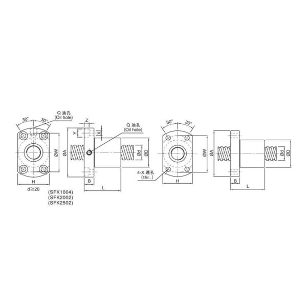 Compact Design Easy Installation Precision Ball Screw with Custom End Machining
