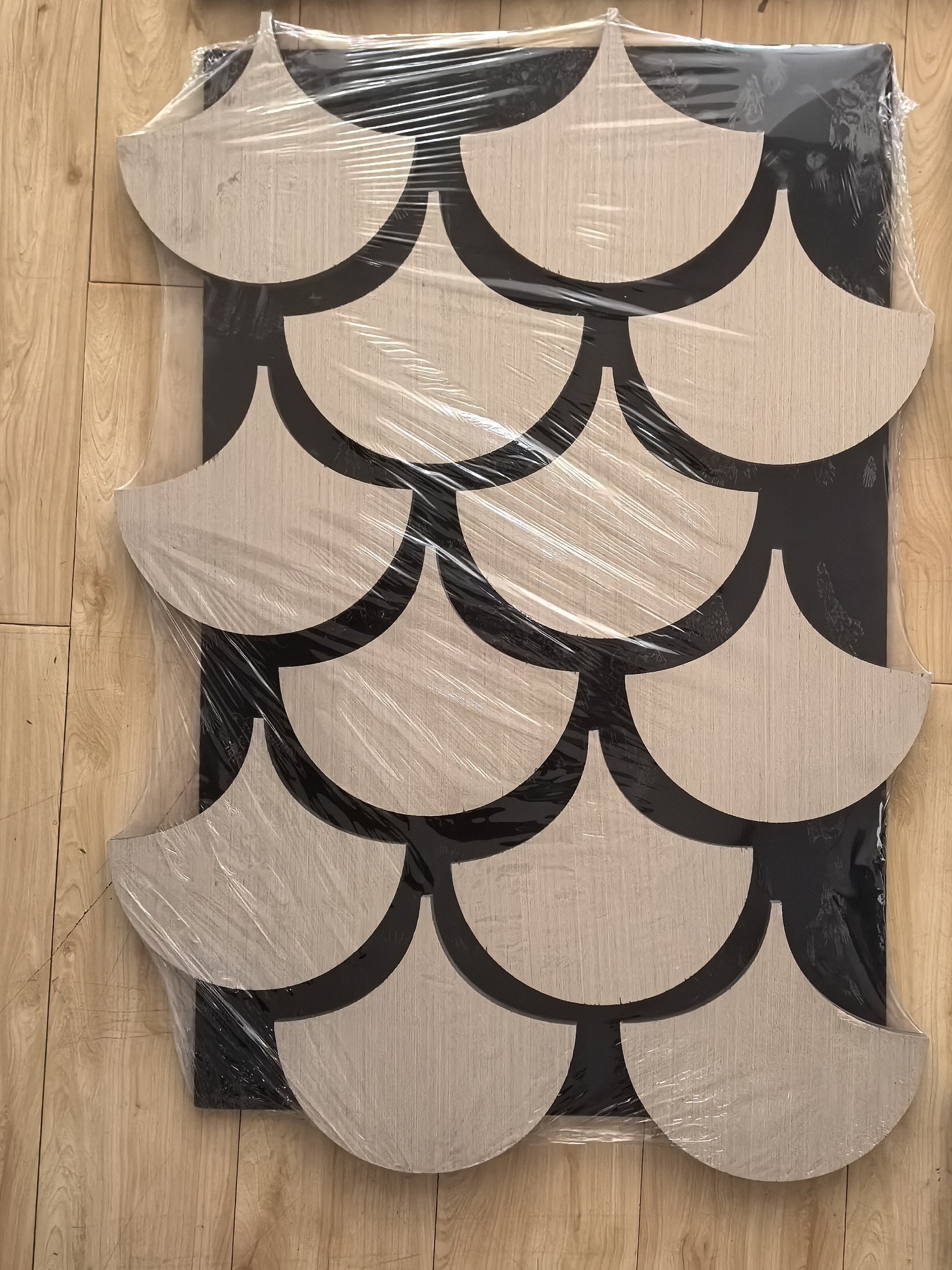 Hexagonal sound panels installed in modern interior